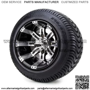 Golf Cart Wheels and Tires Combo - 10" Machine/Black - Set of 4