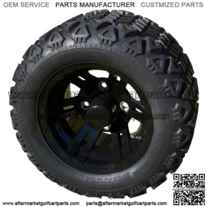 10" Black Golf Cart Wheels with 18" All Terrain Tires - Set of 4