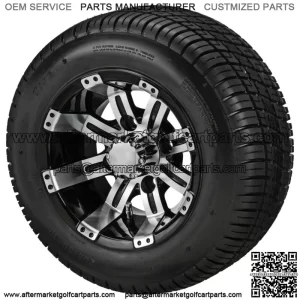 10" Casino Blk/Mch on 205/50-10 Deli Tire (Set of 4) fits Metric Lug Nuts