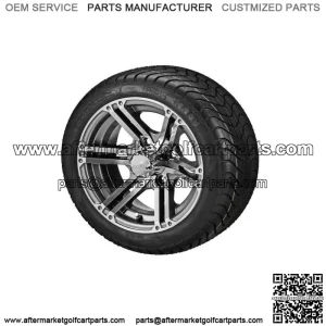 (4) Golf Cart 215/40-12 DOT Street Tires on 12" Gunmetal Yukon Wheels