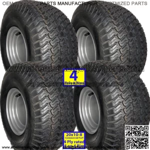 4) 20x10.00-8 Golf Cart Tires Wheels Rims fits EZGO Club Car Yamaha Harley more