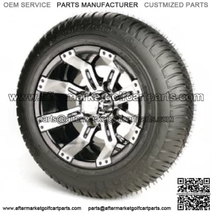 Set of 4 - 10 inch Golf Cart Wheels on Low Profile Street Tires