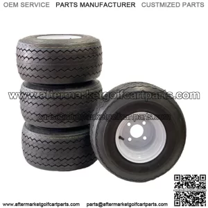 4-Pk Golf Cart Tire Rim Mounted 18-850-8 18X8.50-8 18 x 8.5 x 8 White 4 Lug Hole
