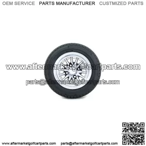 Set of 4 10" Medusa Black/Machined Golf Cart Wheels on 205/50-10 (18") Tires