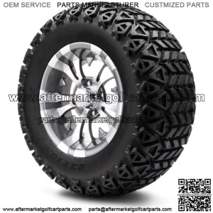12" Vampire Gunmetal Golf Cart Wheels and Tires (23x10.50-12) - Set of 4