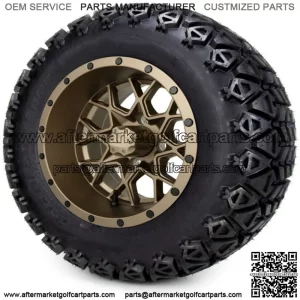 12" Matte Bronze Golf Cart Wheels and Tires (23x10.50-12) Set of 4