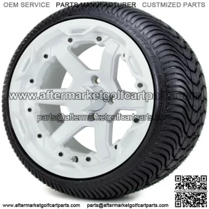 14" Gladiator White Black Golf Cart Wheels and Tires (205-30-14) Set of 4