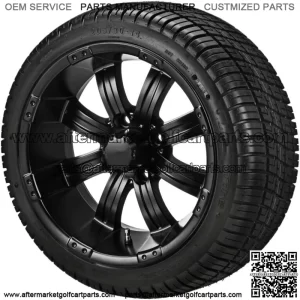 4 Golf Cart 205/30-14 Tires on a 14x7 Matte Black Wheels Free Freight