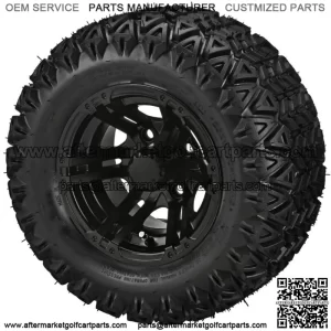 4 Golf  Cart 20X10-10 All-Terrain Tires on 10x7 Gloss Black Yukon  Wheels
