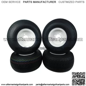 Wheel and Tire Combo 18x8.5-8 Golf Cart Tire with White 4/4 Rim 4 PACK