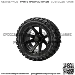 4 Golf Cart 23x10-14 Sierra Rover Tires on 14x7 Matte Black Rampage Wheels