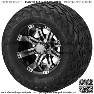 4 Golf Cart 20x10-10 Lightning Tires  10x7 Blk/Machined Wheels