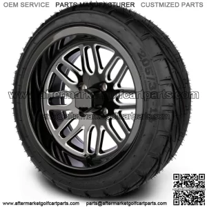 14" Mayhem Black Ball Mill Golf Cart Wheels & Guardian Tires 205/30-14
