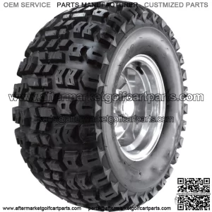 Golf Cart Wheel and Tire Assembly- 22 x 11-10 Knobby Tread Fits Yamaha
