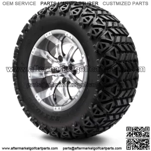 12" Gunmetal Golf Cart Wheels and Tires (23x10.50-12) Set of 4