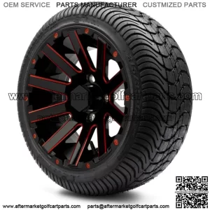 12" Mauler Red Ball Mill Golf Cart Wheels and Tires (215-35-12) Set of 4