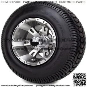 10" Ambush Gunmetal Golf Cart Wheels and Tires (205-65-10) - Set of 4