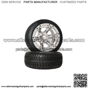 Set of (4) 12" Chrome SS Golf Cart Car SS212 SS112 Wheels & Low Profile Tires