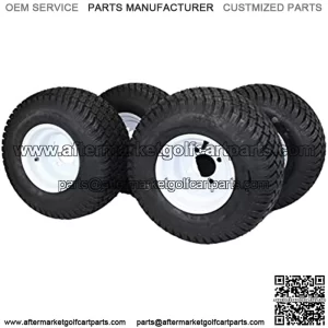 8" WHITE STEEL GOLF CART WHEELS AND 18X8.50-8" 4 PLY TURF TIRES ATW-003- (SET OF 4)