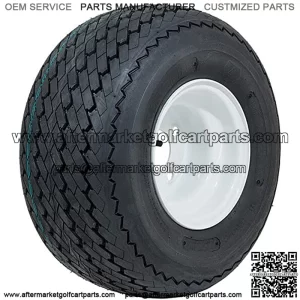 8 inch Topspin Sawtooth Tire & Steel Wheel Standard Golf Cart Assembly - Sold as One Unit