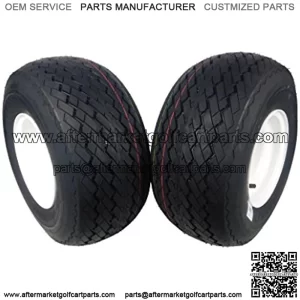 Wheel & Tire Golf Cart Tire 18x8.5-8 with White 8x7 4/4 Rim 2 PACK