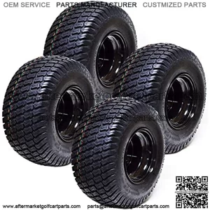 Set of 4 18x8.50x8 ATV Golf Go Cart Lawn Mower Tractor P322 Turf Tire Rim Assembly Black Steel Wheels 18" All Terrain Tires Compatible with EZGO Club Car Yamaha E-Z-GO Golf Cart