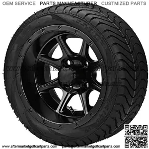 12" Tremor Matte Black Wheels and Low Profile 215/35-12 DOT Tires - Set of 4