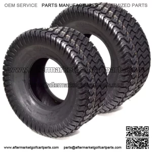 Two 13/6.50-6 13/6.50X6 13x6.50-6 Golf Cart Lawnmower Turf Tread 4 PLY Tires
