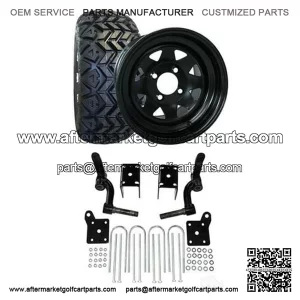 EZGO TXT Golf Cart All Terrain Tire/Wheel & 6" Spindle Lift Kit Bundle