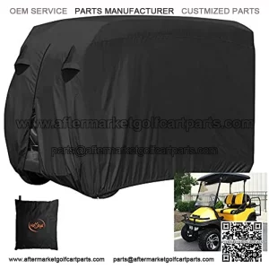 Golf Cart Cover, Waterproof Dust Proof Durable Club Car Cover for 4 Passenger Seat Club Car Yamaha Golf Carts Fits up to 112.5 inch Long (210D)