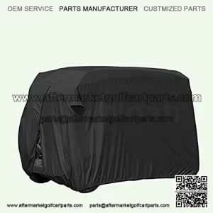 Golf Cart Covers 4 Passenger, 420D 4 Seat Club Car Cover Waterproof Sunproof Dustproof Black XGF2H