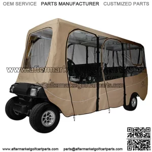 Deluxe Driveable 6-passenger Golf Cart Enclosure - (up to 124" tops)