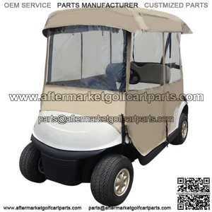 Deluxe Driveable 2-passenger Golf Cart Enclosure (Fits Standard Factory Tops, 57-61") - TAN