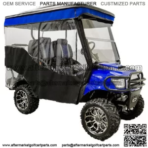 EZGO RXV Red Dot 3-Sided Black Vinyl Enclosure & Valance for Triple Track 84" Top (Fits 2008-Up)