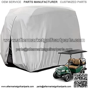 4 Passenger Golf Cart Cover, Heavy Duty Outdoor Cover for Ez Go Club Car Yamaha Golf Carts, Waterproof Sunproof Dustproof (Up to 112 Inch)