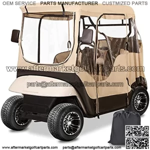 Golf Cart Enclosure 2 Passenger for EZGO TXT,Waterproof Portable Drivable Golf Cart Storage Cover,Travel 4-Sided Enclosure
