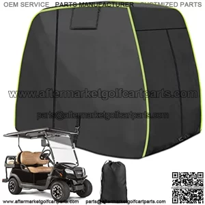 2/4 Passenger Golf Cart Cover Fits EZGO, Club Car, Yamaha Golf Carts with Reflective Strips, All Weather Protection/Waterproof /Snowproof/Windproof/Sunproof/Full Gold Cart Covers