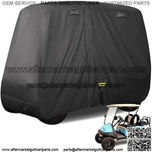 Upgrade 2/4 Passenger Golf Cart Cover fit for EZGO,Club Car,Yamaha, All Weather Protection with Waterproof Snowproof Windproof Sunproof Full Cart Cover Extended Roof 80" Durable - Black/Gray