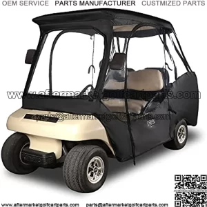 Golf Cart Enclosure for Club Car 4 Passenger Golf Cart Cover 4 Sides Zipper Doors Portable 360Panoramic Transparent Window