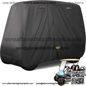 Black Golf Cart Cover for 2 / 4 Passenger Yamaha EZGO Club Car Extended Roof 80"