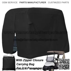 Waterproof Golf Cart Cover Zipper Closure for 2/4 Passenger EZGO Club Car Yamaha