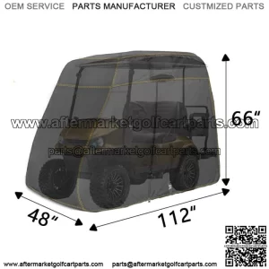Golf Cart Cover 600D Fabric For 4 Passenger Yamaha Honda Club Car EZGO Golf Cart