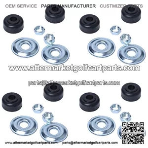 1011415 Golf Cart Shock Bushing Kit for Compatible with TXT 1989-Up Marathon Golf Cart Precedent Two or Four Front Rear Stud Club Car 1982-Up DS Rubber Bushing Retainer Washers Nut (Set of 4)