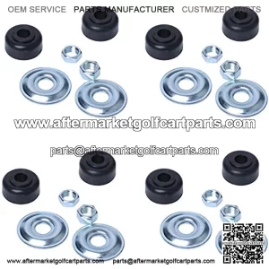 1011415 Golf Cart Shock Bushing Kit for Compatible with EZGO TXT 1989-Up Marathon Golf Cart Precedent Two or Four Front Rear Stud Club Car 1982-Up DS Rubber Bushing Retainer Washers Nut (Set of 4)