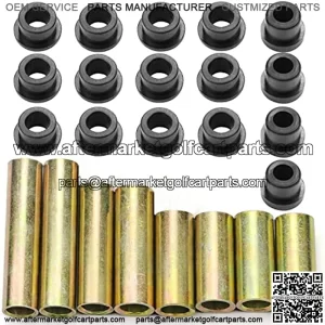 Front Lower Spring Front Upper A Arm Bushing Suspension Compatible for Club Car DS Bushing Kits Replace of Inner Bronze Sleeve 1016349; Outer Bronze Sleeves 1016350; Urethane Bushings 1016346