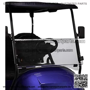 Club Car Precedent Clear Fold Down Impact Resistant Windshield for CC Precedent Golf Cart INSTALLS in Minutes!