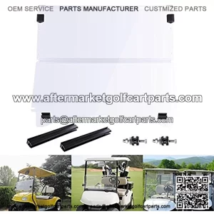 Fold Down Golf Cart Windshield Impact Resistant Acrylic Split Windshield Compatible with Club Car Precedent Compatibl