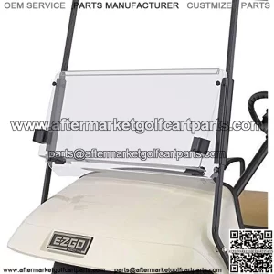 EZGO TXT 1995-2013 Clear Fold Down Impact Resistant Windshield for EZGO TXT Golf Cart