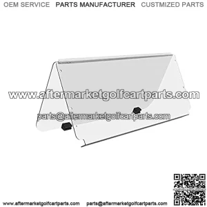 Windshield Compatible with 1982-2000.5 Club Car DS Clear Fold Down Impact Resistant Golf Cart DS Model Approximate dimensions 39.25"W X 36.75"H