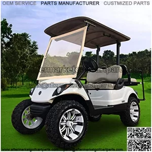 Portable Golf Cart Windshield Fits Yamaha G29 Drive 2007-2016,Light Weight Clear Foldable Vinyl Windshield for Golf Carts Yamaha